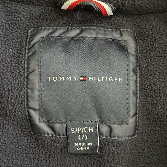 Unisex Kids Tommy Hilfiger Puffer Coat Winter Jacket Heart Logo 7 Blue Red White - Picture 5 of 7